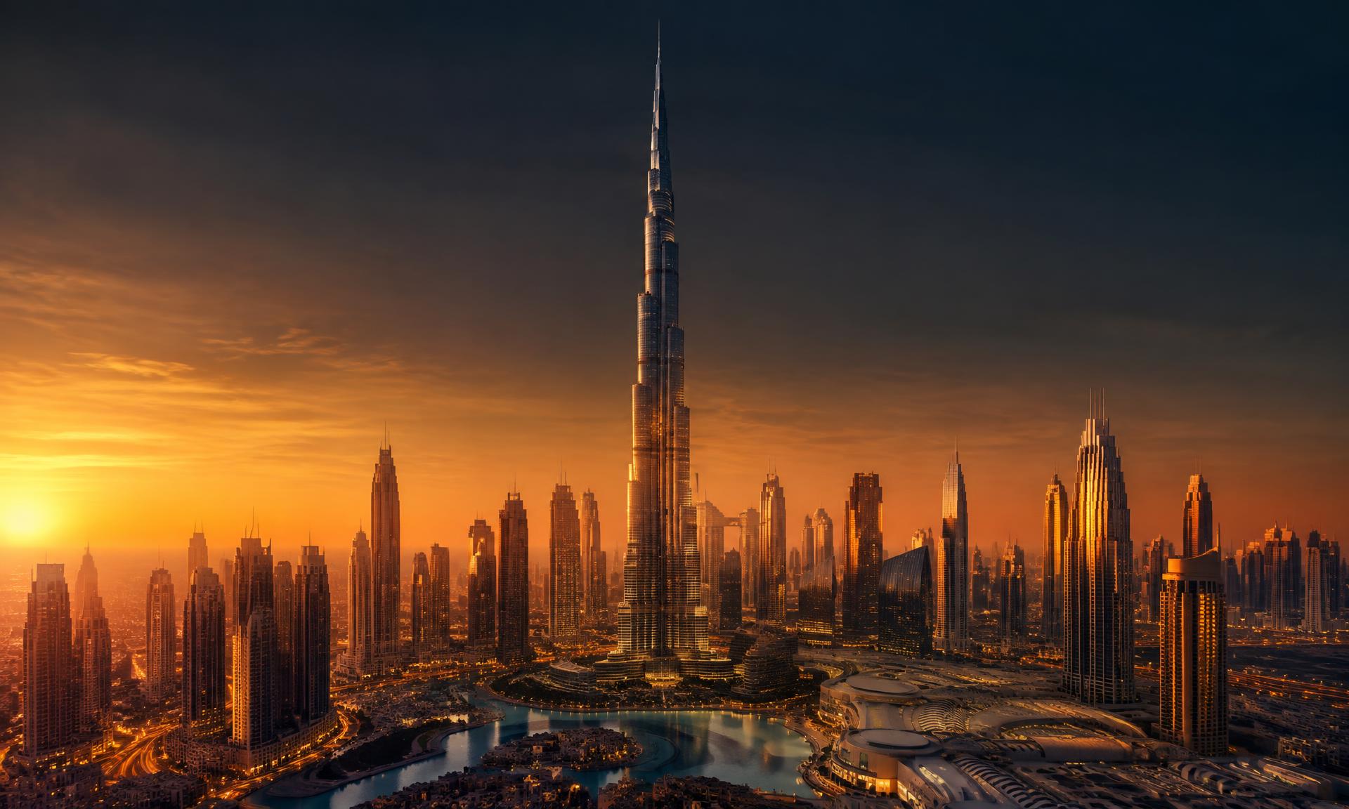 Dubai skyline at dusk